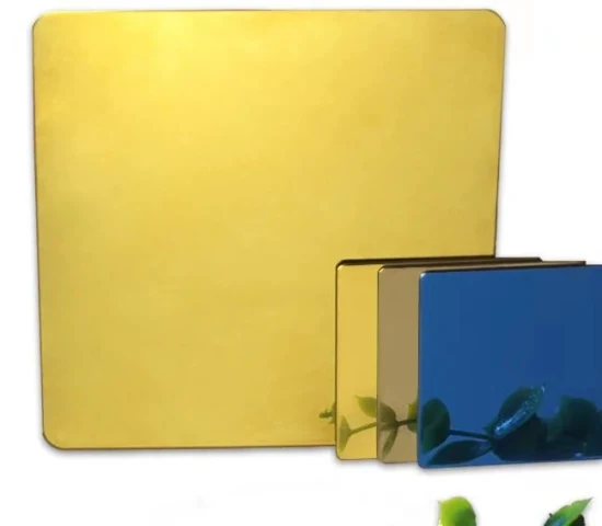 Hoja y placa de acero inoxidable decorativas con revestimiento dorado recubierto de color dorado con espejo PVD Hxc Hoja de acero inoxidable 201