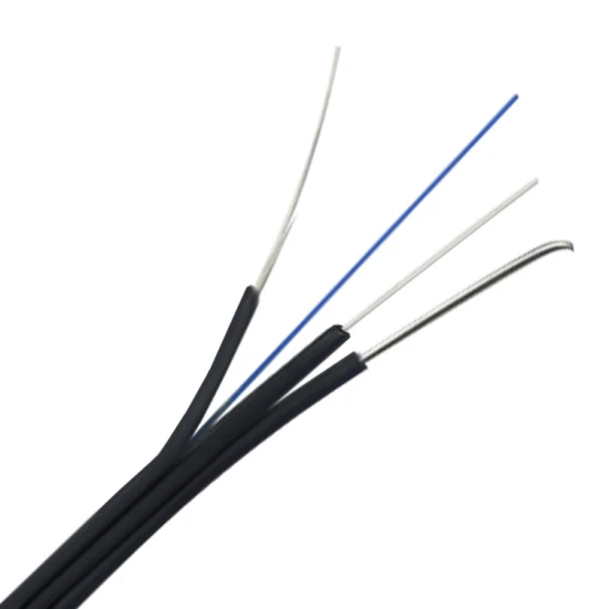 Fibra al hogar duelo óptico 1 cable de bajada de fibra óptica plana monomodo de 2 núcleos FTTH